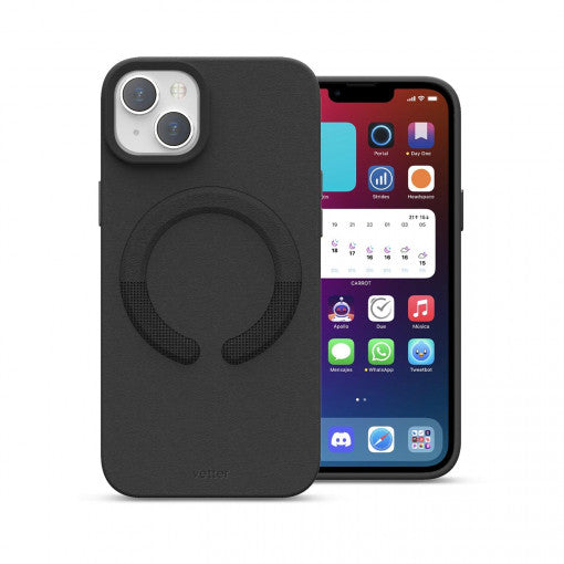 Husa MagSafe Vetter Clip-On Vegan Leather pentru iPhone 14 Pro Max, Negru