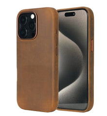 Husa iPhone 15 Pro Max, leatherUP Patina, Natural Finish, MagSafe Compatible