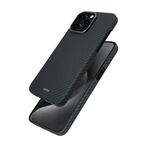 Husa pentru iPhone 15 Pro Max, Clip-On MagSafe Compatible, made from Aramid Fiber, Kevlar, Black