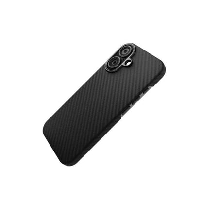 Husa Vetter iPhone 16, Clip-On Compatibil MagSafe, made from Aramid Fiber, Kevlar, Negru