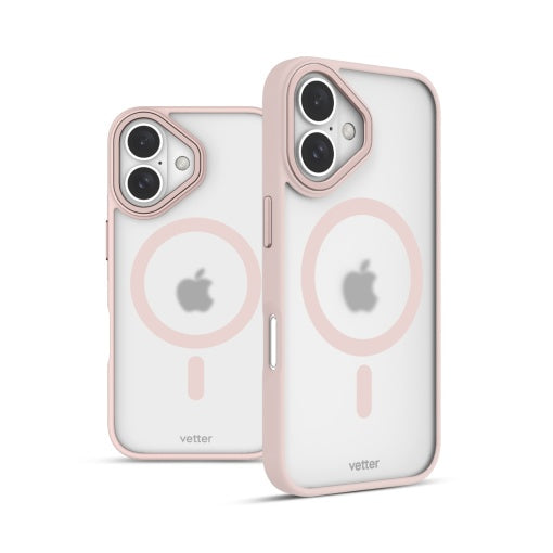 Husa iPhone 16, Clip-On Hybrid, Matt, MagSafe Compatible, Roz