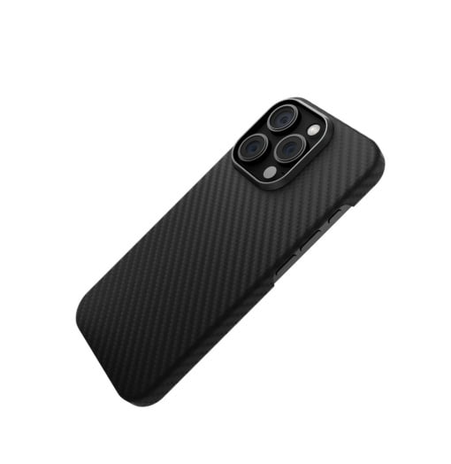 Husa Vetter iPhone 16 Pro, Clip-On Compatibil MagSafe, made from Aramid Fiber, Kevlar, Negru