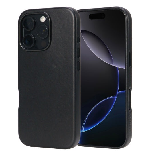 Husa iPhone 16 Pro Max, leatherUP Class, Refined Touch, MagSafe Compatible, Black