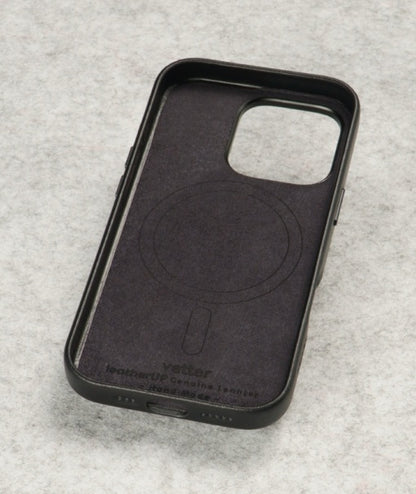 Husa iPhone 16 Pro Max, leatherUP Class, Refined Touch, MagSafe Compatible, Black