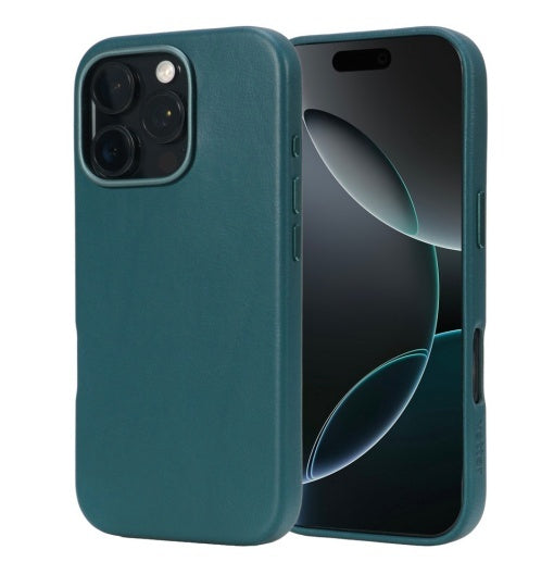 Husa iPhone 16 Pro Max, leatherUP Class, Refined Touch, MagSafe Compatible, Blue