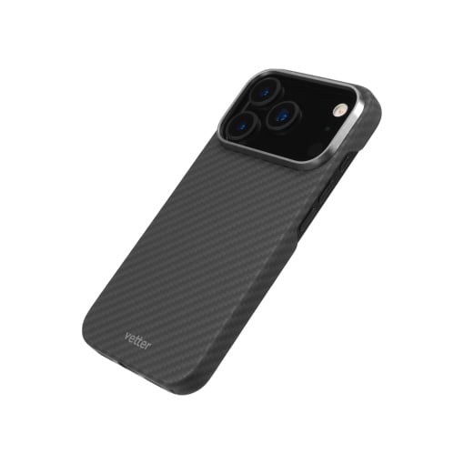 Husa Vetter iPhone 17 Pro, Clip-On MagSafe Compatible, made from Aramid Fiber, Kevlar, Black