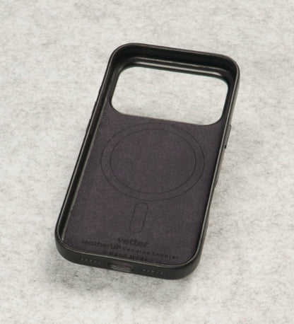 Husa iPhone 17 Pro, leatherUP Class, Refined Touch, MagSafe Compatible, Black