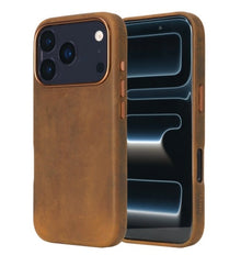 Husa iPhone 17 Pro, leatherUP Patina, Natural Finish, MagSafe Compatible