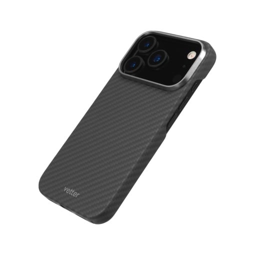 Husa Vetter iPhone 17 Pro Max, Clip-On MagSafe Compatible, made from Aramid Fiber, Kevlar, Black