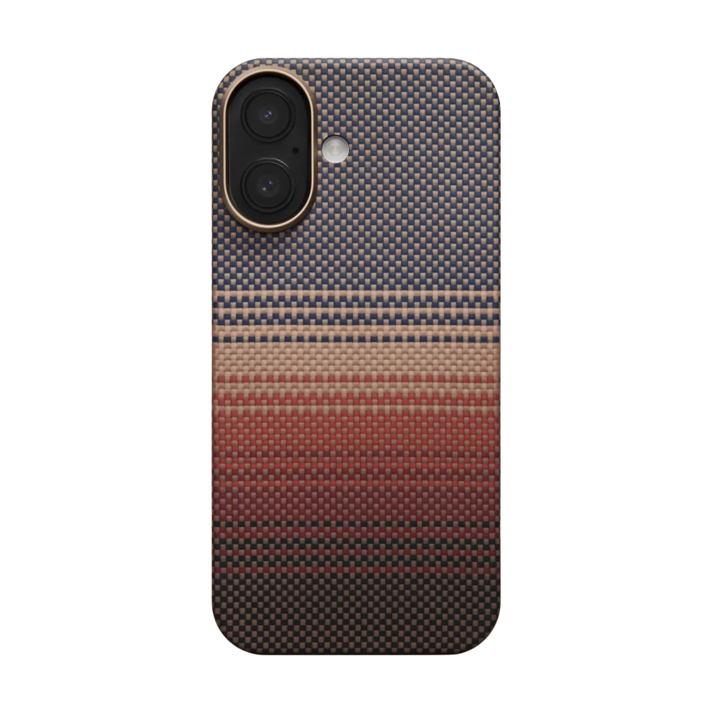 Husa MagEZ 7 Pitaka iPhone 17, Aramida 600D, Sunset, PitaTap™, MagSafe, Ultra Slim