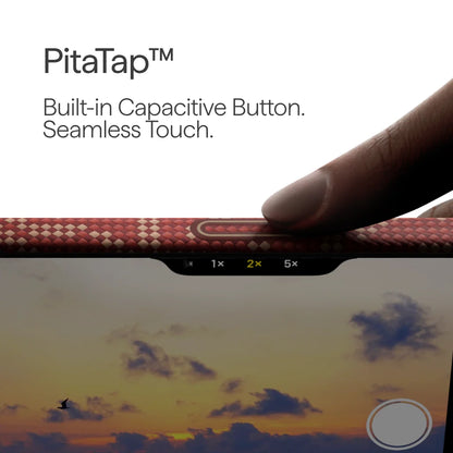 Husa MagEZ 7 Pitaka iPhone 17 Pro, Aramida 600D, Monogram, Gold Red, PitaTap™, MagSafe, Ultra Slim