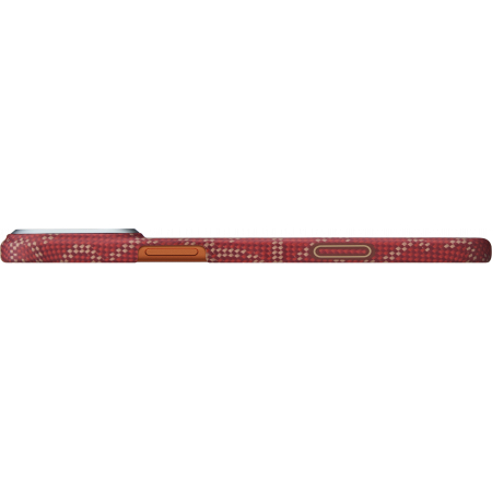 Husa MagEZ 7 Pitaka iPhone 17 Pro, Aramida 600D, Monogram, Gold Red, PitaTap™, MagSafe, Ultra Slim