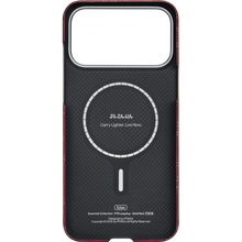 Husa MagEZ 7 Pitaka iPhone 17 Pro, Aramida 600D, Monogram, Gold Red, PitaTap™, MagSafe, Ultra Slim
