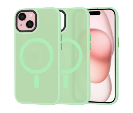 Husa MagSafe pentru Apple iPhone 15, Techsuit, HaloFrost, Verde Deschis