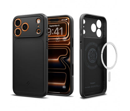 Husa MagSafe pentru Apple iPhone 17 Pro, Spigen, Thin Fit, Neagra