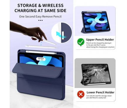 Husa pentru Apple iPad Air 11 (2024), Techsuit, Flex Trifold, Bleumarin