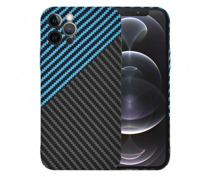 Husa Techsuit Carbonite FiberShell pentru Apple iPhone 12 Pro, Negru cu Bleu