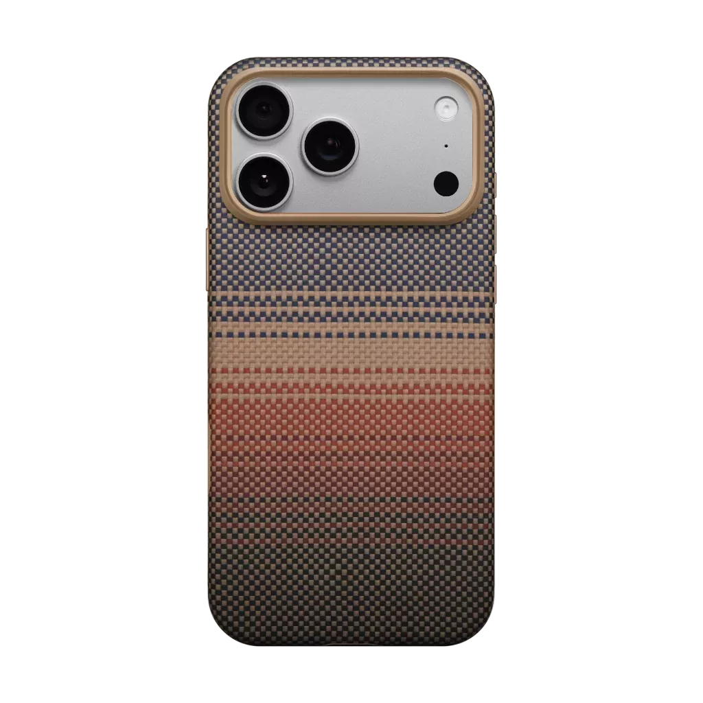 Husa MagEZ UltraGuard Pitaka iPhone 17 Pro Max, Aramida 600D, Sunset, MagSafe, Protectie antisoc