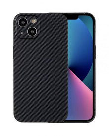 Husa protectie din Kevlar pentru iPhone 13, din Fibra de Carbon, Aramida, ultra slim, ultra rezistenta, protectie camera, Negru