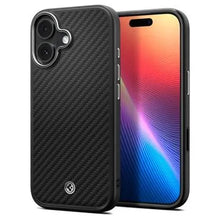 Husa iPhone 17 Spigen Enzo Aramid T Mag Case - compatibil MagSafe - negru / argintiu