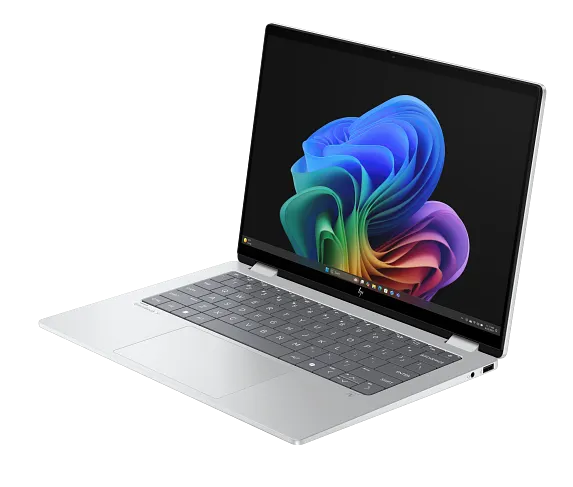 Laptop HP OmniBook X Flip 14", fk0002na 2-in-1, AMD Ryzen™ AI 7 350, 16GB RAM, 1TB SSD, ecran tactil 3K, Windows 11, autonomie până la 11 ore