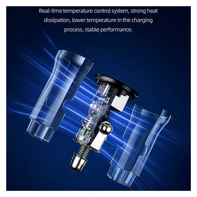 Încărcător auto USAMS US-CC164 cu porturi USB-C / USB-A - 30W - gri