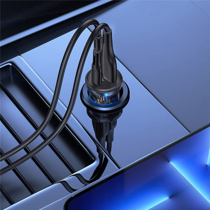 Încărcător auto USAMS US-CC164 cu porturi USB-C / USB-A - 30W - gri