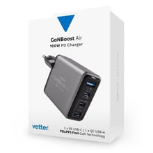 Incarcator Vetter GaNBoost Air, 100W Travel Charger, 3x USB-C, 1x USB A, Black