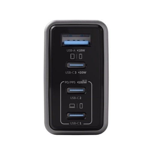 Incarcator Vetter GaNBoost Air, 100W Travel Charger, 3x USB-C, 1x USB A, Black