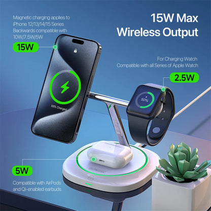 Incarcator Wireless  3 in 1 pentru dispozitive Apple 15W