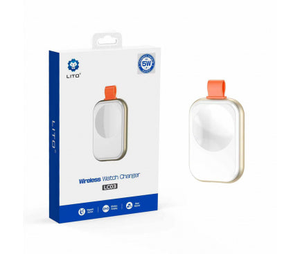 Incarcator Wireless Lito LC03 pentru Apple Watch Series, Alb