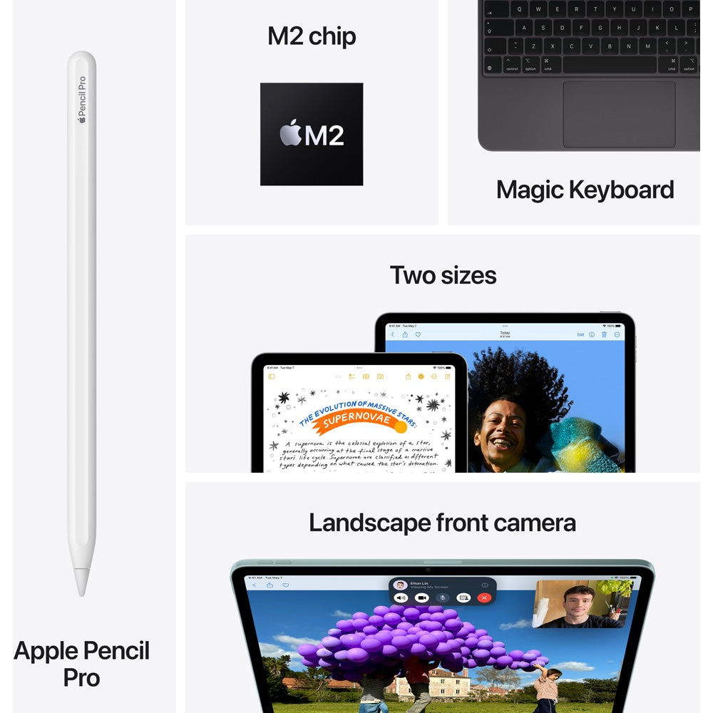 Tableta Apple iPad Air 11, M2, 128GB, Wi-Fi + Cellular, Space Grey