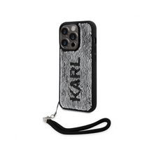 Husa Karl Lagerfeld Sequins Reversible pentru iPhone 13 Pro, Black/Silver