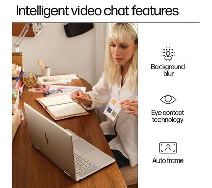 Laptop HP Envy x360 16-ac0501na, 16” 2-in-1 Touch, Intel Core Ultra 7 155U până la 4.8GHz, 16GB LPDDR5, 512GB SSD, Intel Graphics, Wi-Fi 7, Windows 11 Home, tastatură iluminată, Glacier Silver