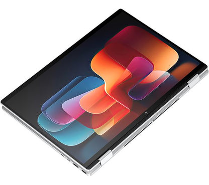 Laptop HP Envy x360 16-ac0501na, 16” 2-in-1 Touch, Intel Core Ultra 7 155U până la 4.8GHz, 16GB LPDDR5, 512GB SSD, Intel Graphics, Wi-Fi 7, Windows 11 Home, tastatură iluminată, Glacier Silver