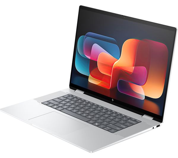 Laptop HP Envy x360 16-ac0501na, 16” 2-in-1 Touch, Intel Core Ultra 7 155U până la 4.8GHz, 16GB LPDDR5, 512GB SSD, Intel Graphics, Wi-Fi 7, Windows 11 Home, tastatură iluminată, Glacier Silver