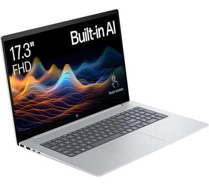 Laptop HP Envy 17-da0505na, 17.3” FHD IPS Touch, Intel Core Ultra 7 155H până la 4.8GHz, 16GB DDR5, 512GB SSD, Intel Arc Graphics, Wi-Fi 6E, Windows 11 Home, tastatură iluminată, Glacier Silver