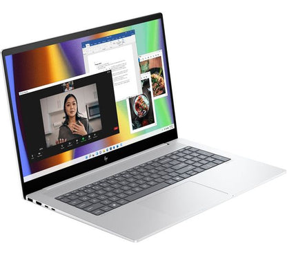 Laptop HP Envy 17-da0505na, 17.3” FHD IPS Touch, Intel Core Ultra 7 155H până la 4.8GHz, 16GB DDR5, 512GB SSD, Intel Arc Graphics, Wi-Fi 6E, Windows 11 Home, tastatură iluminată, Glacier Silver