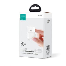 Incarcator priza mini, USB-C, incarcare rapida 20W PD + cablu USB-C - Lightning 1m, alb, Joyroom