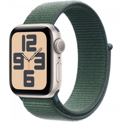 Apple Watch SE 2 (2022), GPS, Carcasa Starlight Aluminium 40mm, Lake Green Sport Loop