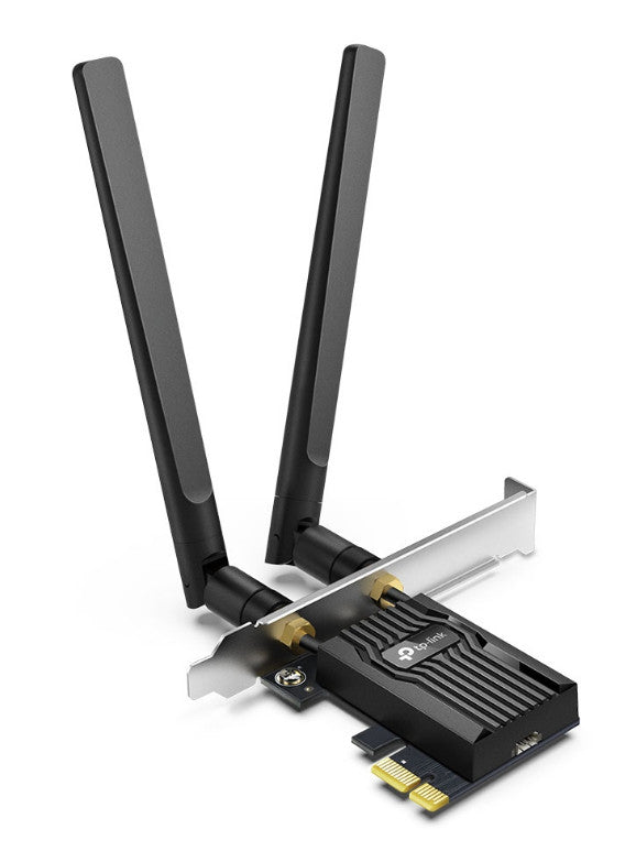 PLACA RETEA TP-LINK AX3000, intern wireless 2.4 GHz | 5 GHz, PCI-E, port, 3000 Mbps, antena externa x 2, "Archer TX55E"