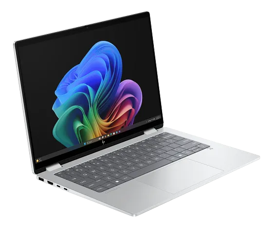 Laptop HP OmniBook X Flip 14", fk0002na 2-in-1, AMD Ryzen™ AI 7 350, 16GB RAM, 1TB SSD, ecran tactil 3K, Windows 11, autonomie până la 11 ore