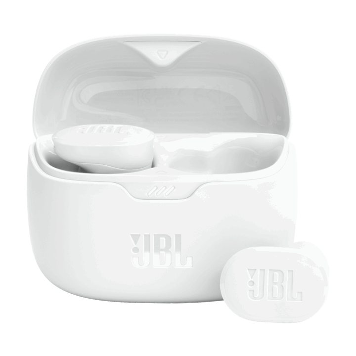 Casti in-ear JBL Tune Buds, True wireless, Active Noise Cancelling, Bluetooth, 4 Microfoane, Autonomie 48H, IP54, Alb