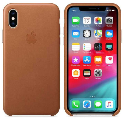 Husa de Protectie Apple pentru iPhone XS, Piele, Saddle Brown