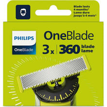 Rezerva PHILIPS OneBlade 360, QP430/50, otel inoxidabil, umed si uscat, kit 3 lame, pentru orice model PHILIPS OneBlade si OneBladePro, Verde