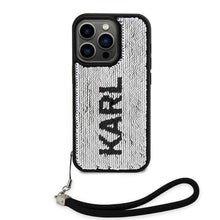 Husa Karl Lagerfeld Sequins Reversible pentru iPhone 13 Pro, Black/Silver