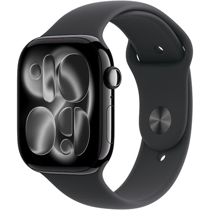 Apple Watch 11 GPS + Cellular, Carcasa Jet Black Aluminium 46mm, Black Sport Band - M/L