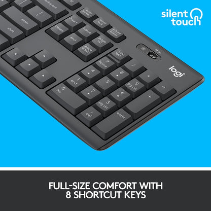 Set tastatura si mouse wireless Logitech MK295 ,Layout Francez AZERTY, Negru