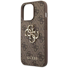 Husa Guess cu logo metalic pentru iPhone 14 Pro Max, Maro