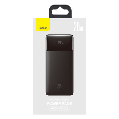 Baterie externa Baseus BIPOW, 10000 mA, Standard Charge (5V), 20W, Afisaj Led,  Negru